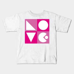 Geometric LOVE in three colors Kids T-Shirt